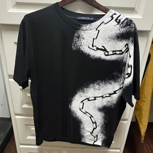 Louis Vuitton Black and White Graphic Men's Shirt
